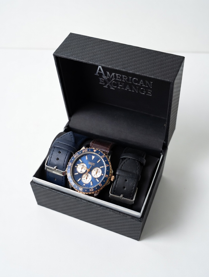 Đồng Hồ Nam American Exchange Chronograph – Tặng Kèm 2 Dây Da Cao Cấp