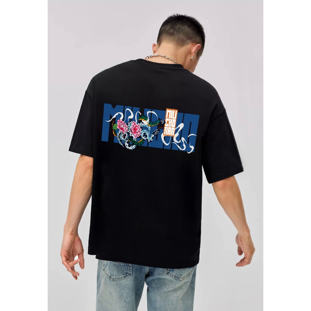 Áo thun nam form rộng 12 con giáp tuổi Tị ( tuổi rắn) ATD443 Miucho Man cotton cổ tròn ingraphic_thumbnail_5