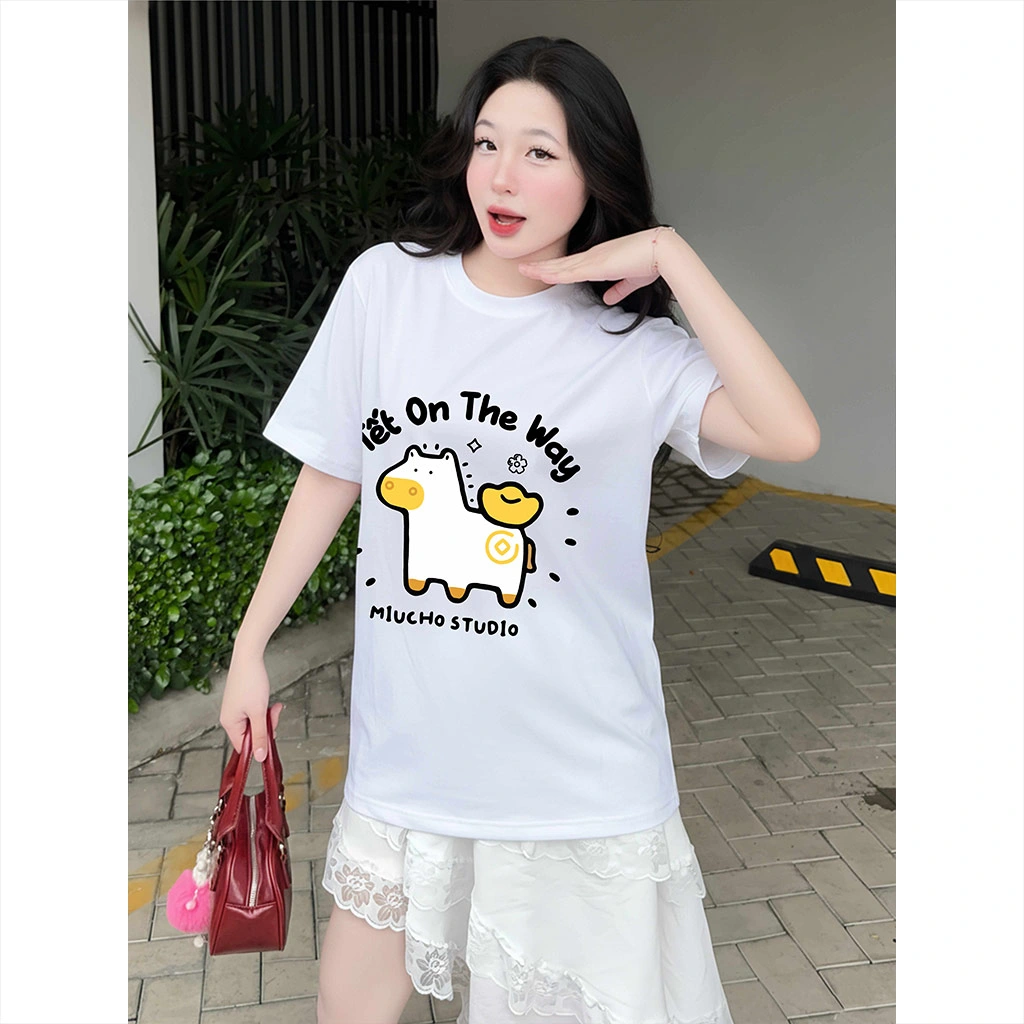Áo thun form rộng unisex Miucho vải thoáng mát thấm hút tốt Tết On The Way 2888_thumbnail_2