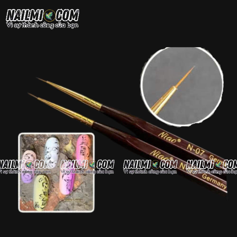 Cọ nét - cọ râu vẽ móng tay - 7mm - Niao - N07 - cán gỗ_thumbnail_2