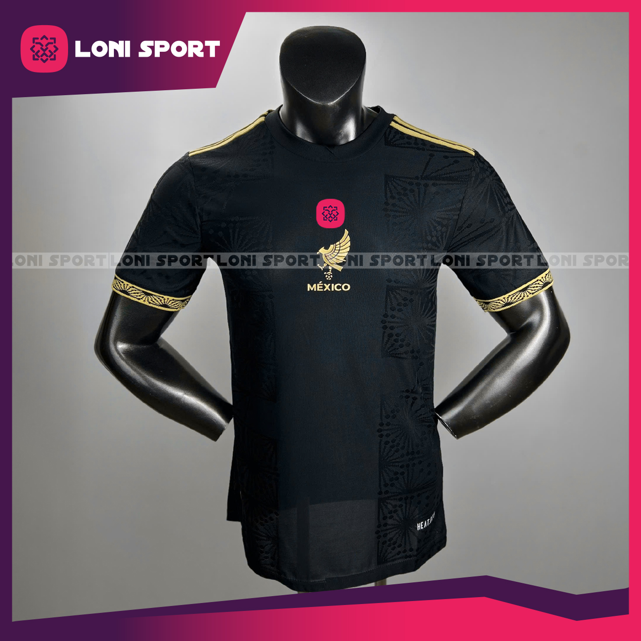 Áo Mexico Gold Cup đen vàng 2025