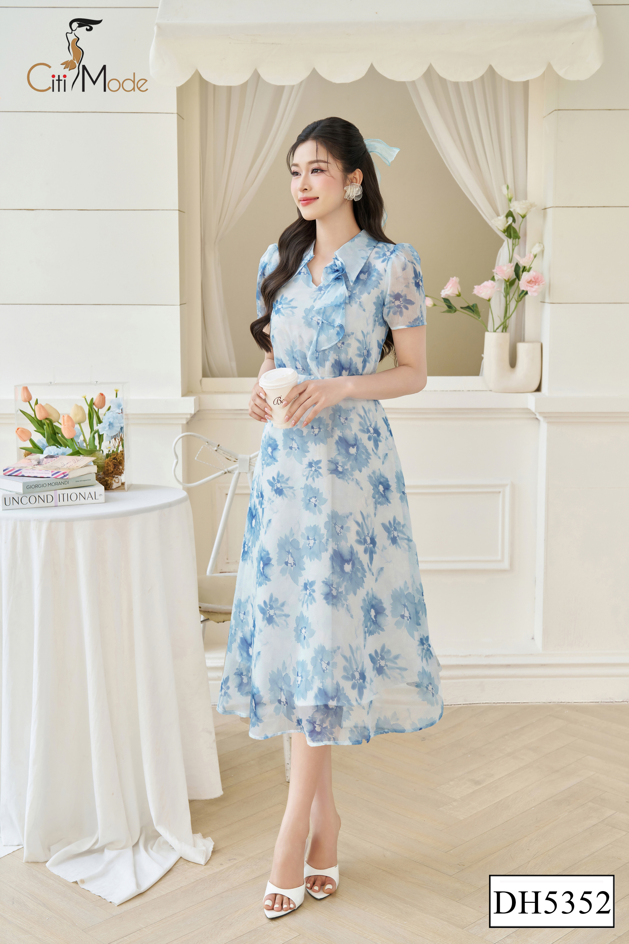 Đâm xòe hoa xanh cổ đức đính nơ hoa_thumbnail_3