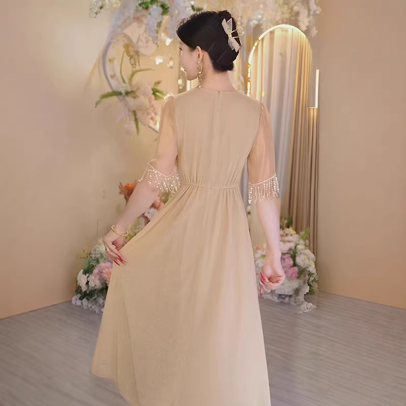 17061-Đầm xòe đi tiệc phối tay ren kim sa tua rua ( voan, lót)_thumbnail_2