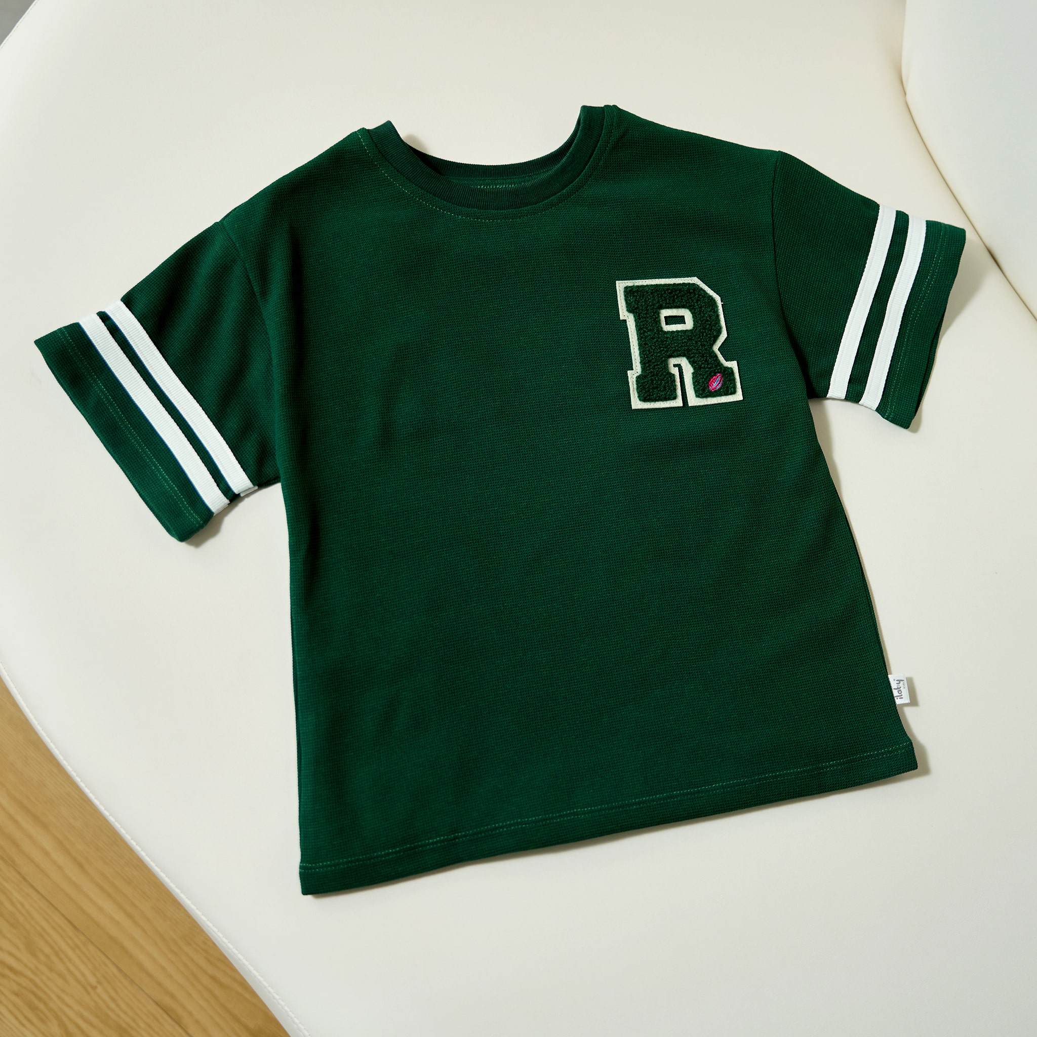 Áo waffle phối bo dệt stick nổi