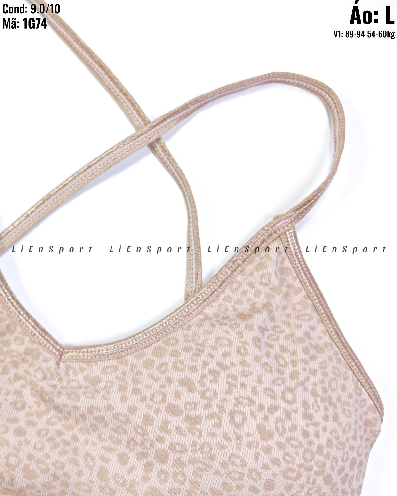 Reebok Áo bra thể thao croptop Nữ Size L Be họa tiết da báo Auth 2nd Lưng chữ X Vải thun lạnh co giãn 4 chiều Thoáng khí thấm hút mồ hôi Phù hợp gym yoga chạy bộ (L ) - Mã:1G74_thumbnail_2