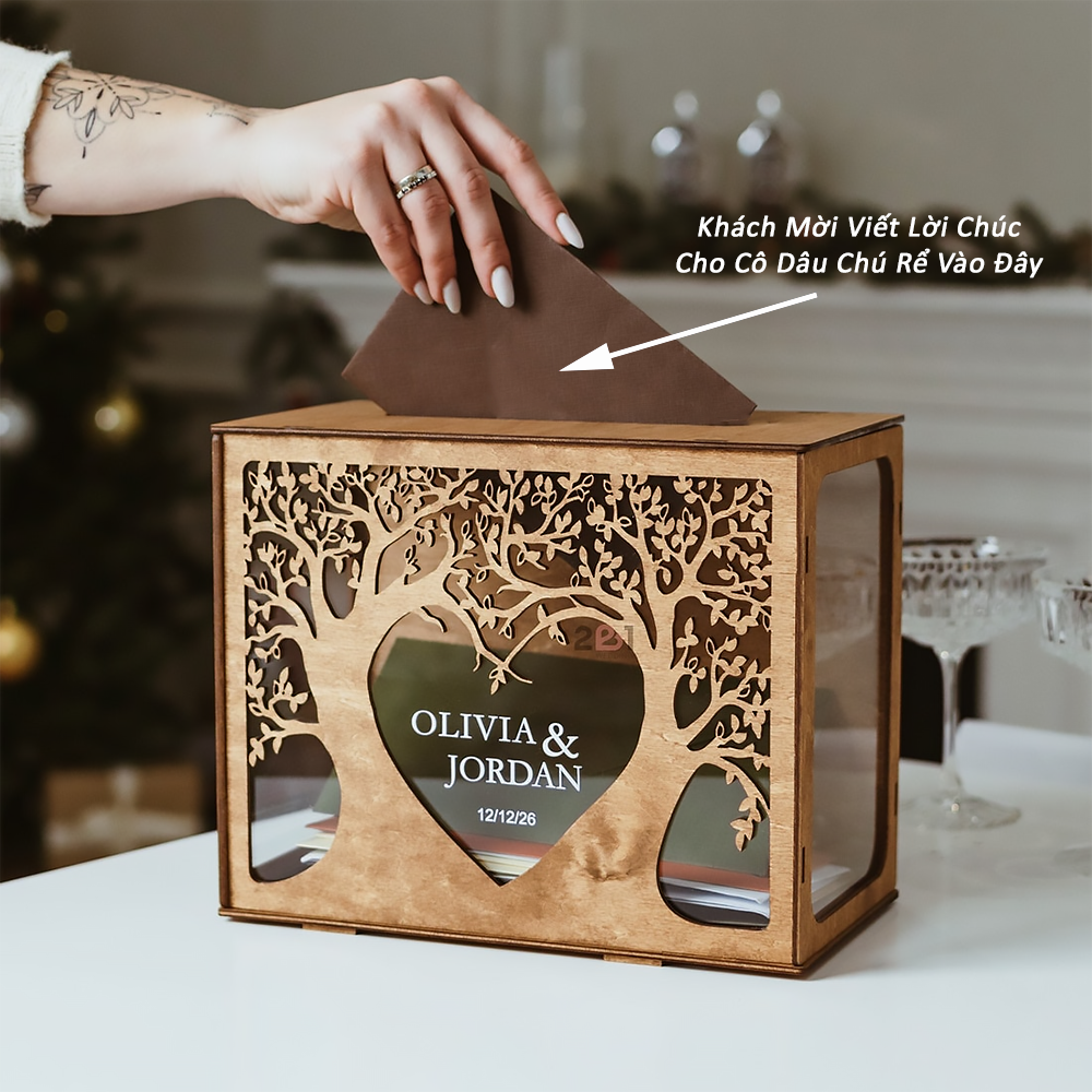 Hộp Thả Lời Chúc Đám Cưới, Sự Kiện, Công Ty, Sinh Nhật - (Size tính theo chiều ngang)_thumbnail_2