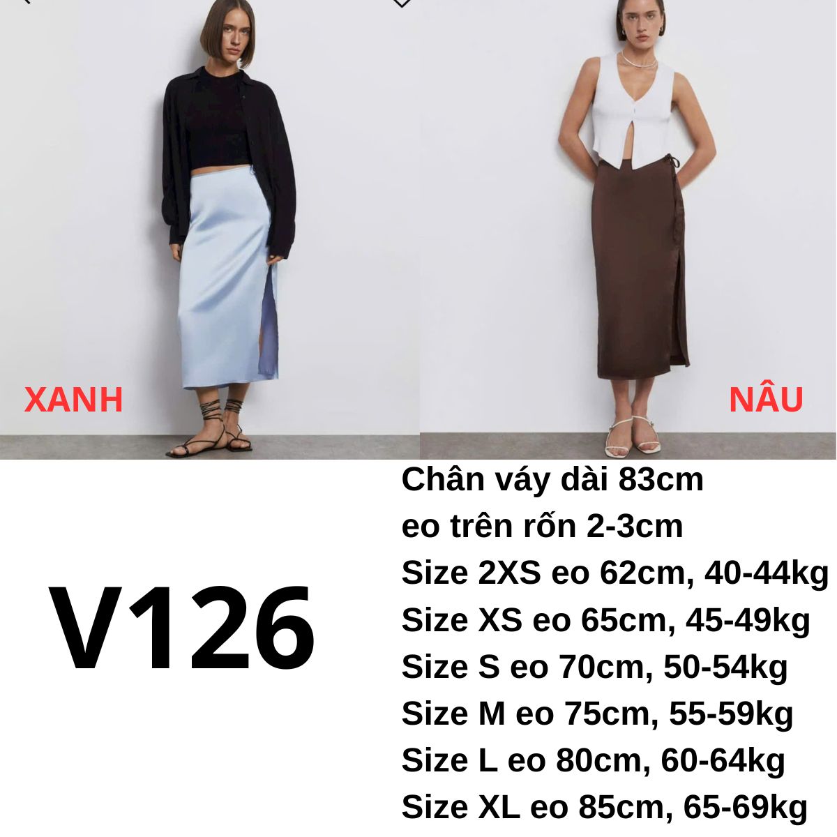 V126 Chân váy lụa GJ
