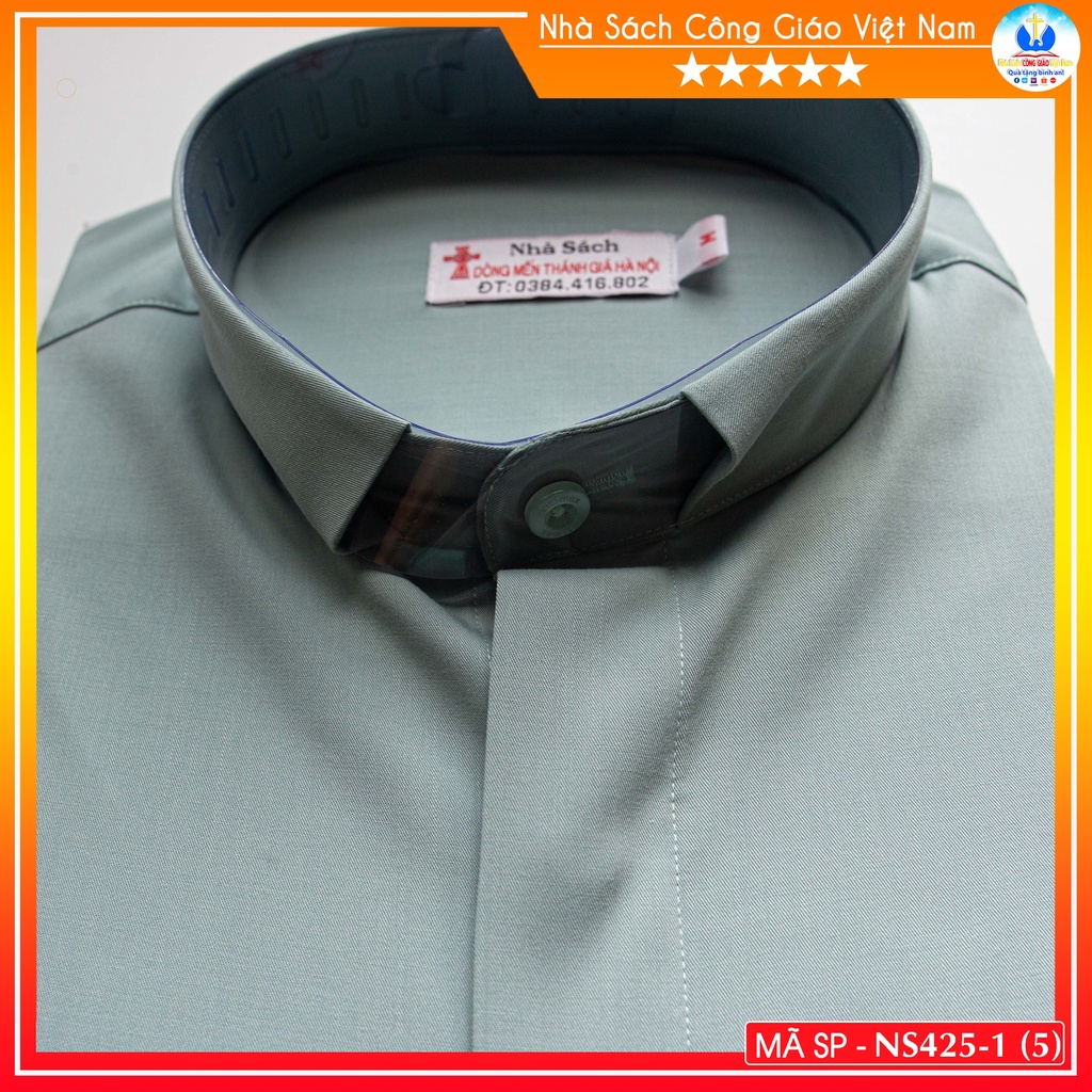 Áo Sơ Mi cổ côn linh mục dài tay NS425-1 Quà tặng  Lễ quan thầy, truyền chức, sinh nhật cha xứ_thumbnail_3
