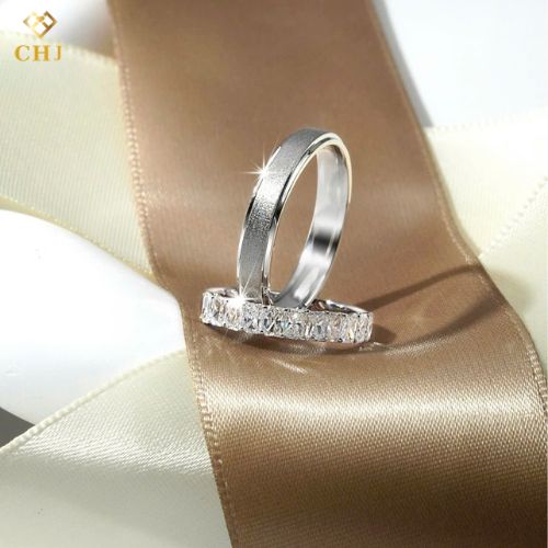 Cặp Nhẫn Cưới Kim Cương Vàng 14K CHJ529