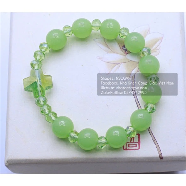 Vòng Mân Côi đá cách phale 10ly (xanh lá)