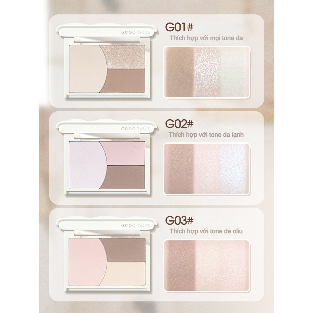 [GOGO TALES] Bảng phấn tạo khối 3 ô Gogotales trắng (GT753)_thumbnail_2