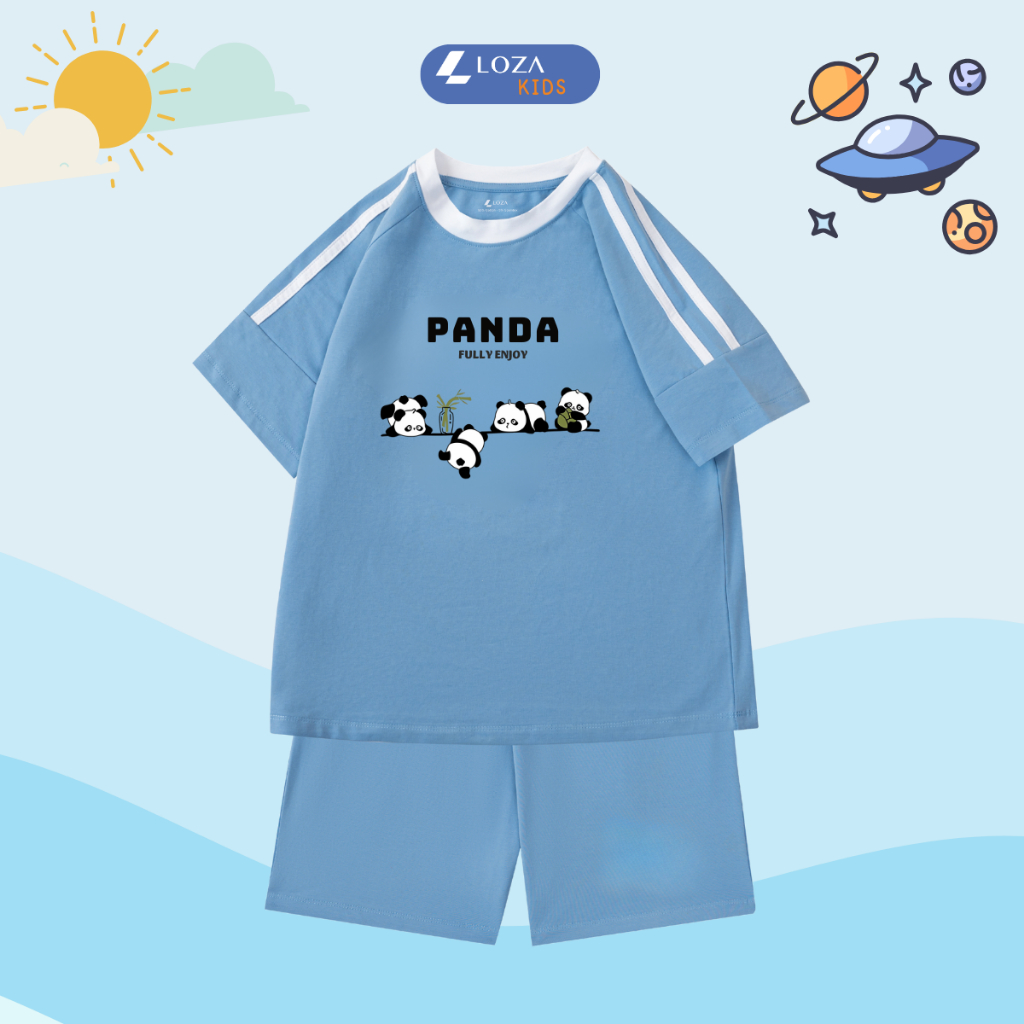 Đồ bộ cho bé phối viền hình gấu trúc Panda - Loza Kids BF254_thumbnail_1