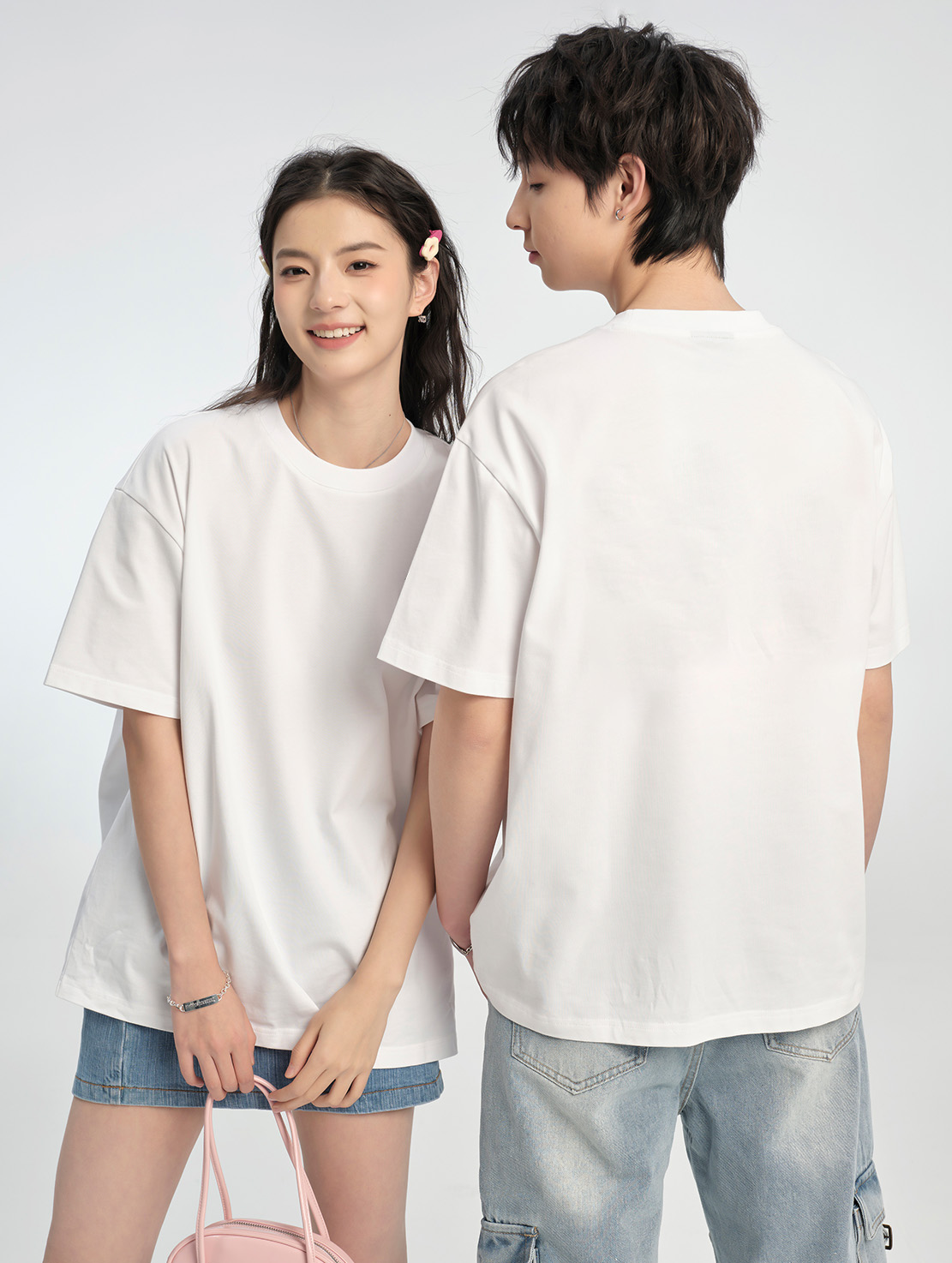 Áo thun trơn form rộng ATT01 Miucho vải cotton cổ tròn in basic Top Trắng_thumbnail_8