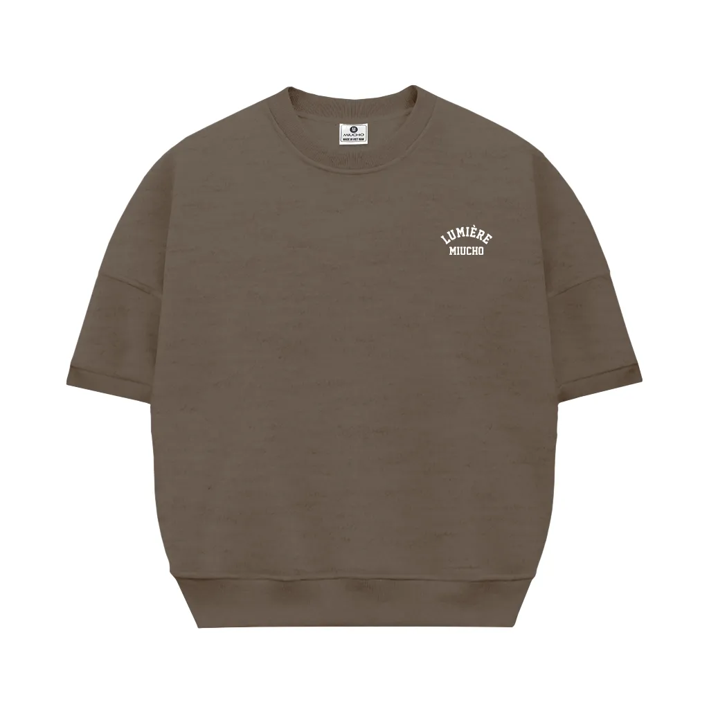 Áo sweater boxy thiết kế basic tay ngắn chuẩn form 2615 Miucho vải nỉ 2 da thoáng mát thấm hút mồ hôi tốt_thumbnail_10