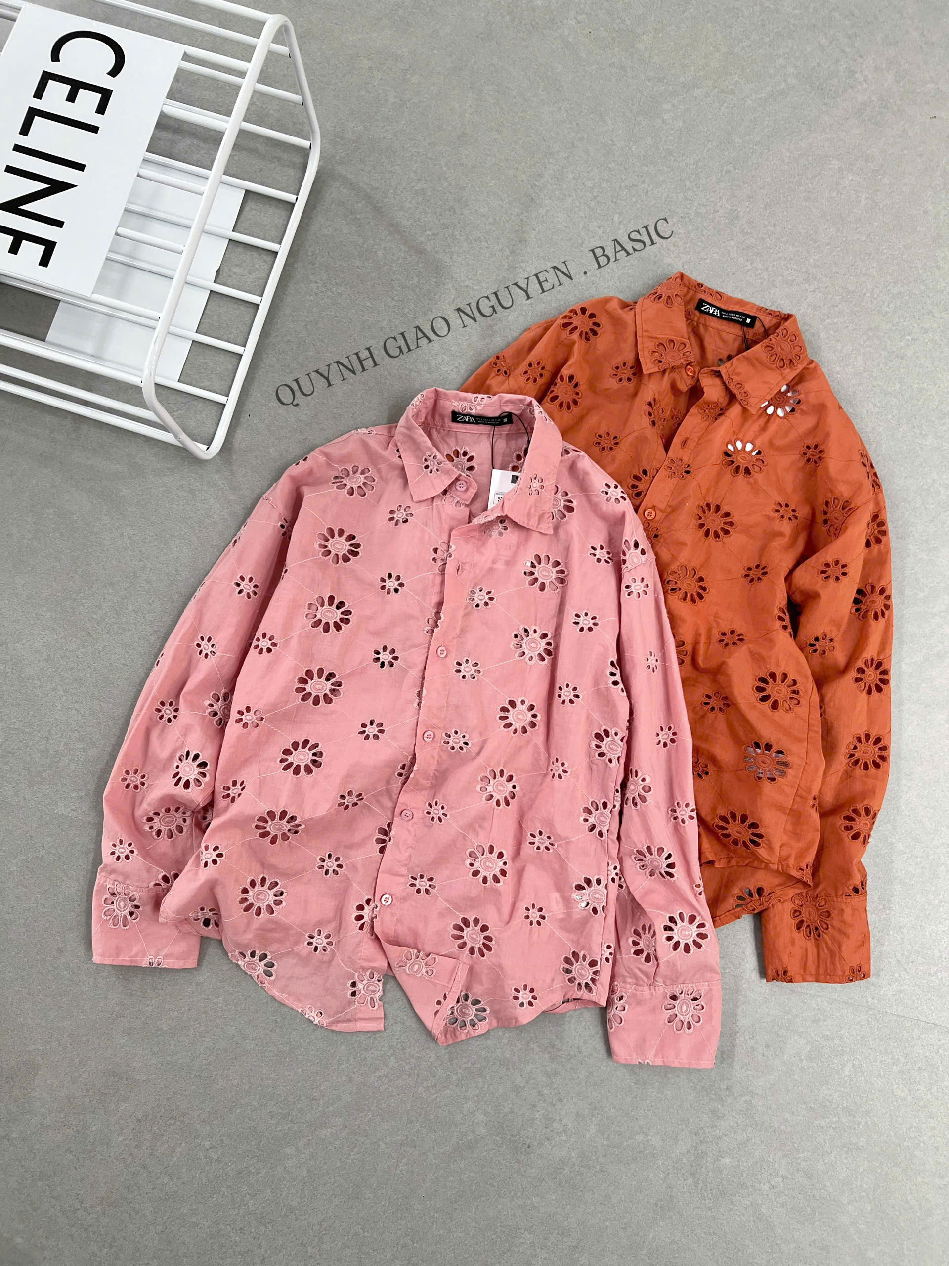 Set sơ mi đục lỗ ZÁ RÀ ( CAM ĐẤT )_thumbnail_1