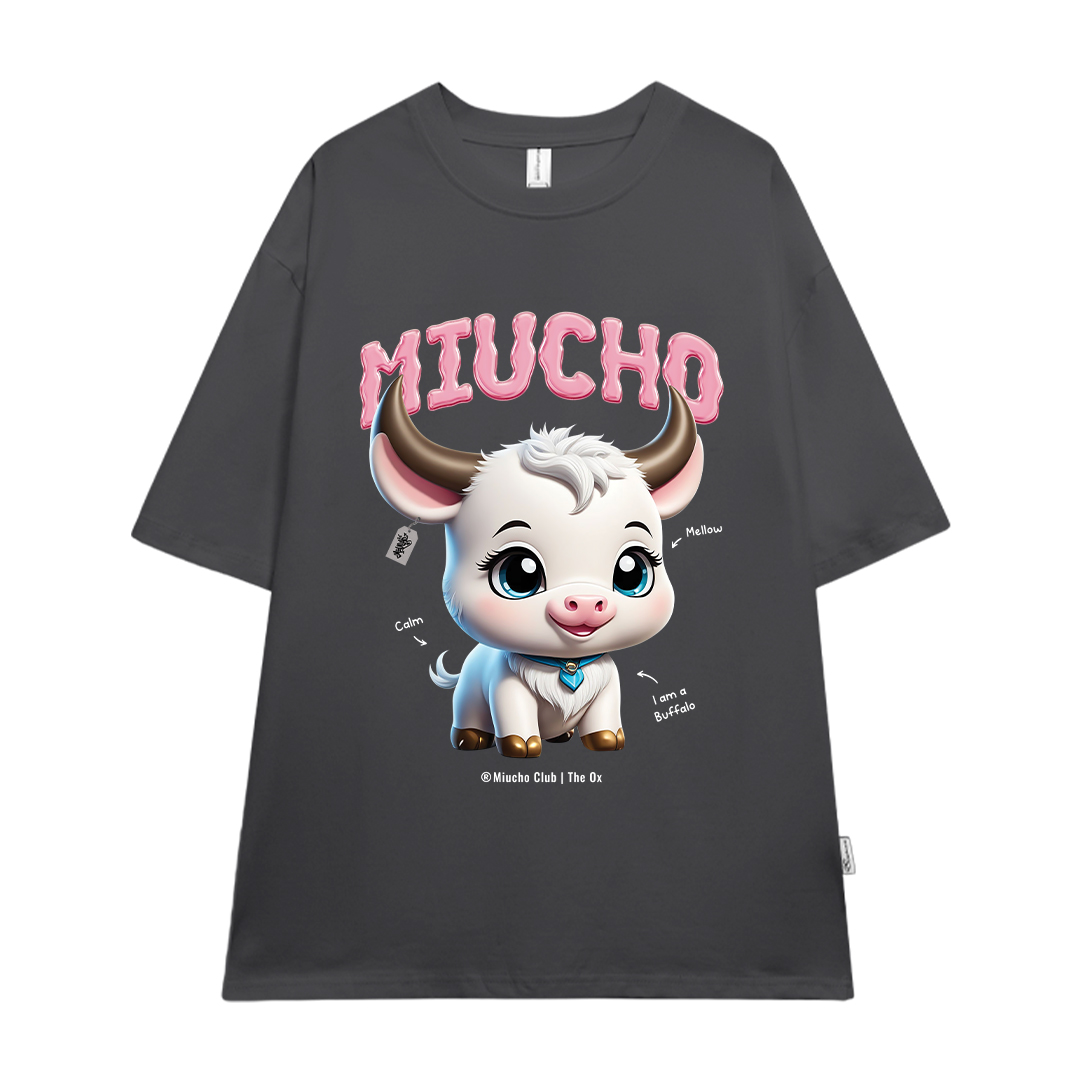 Áo thun form rộng 12 con giáp tuổi Sửu ATD1247 Miucho tay ngắn cổ tròn in mix_thumbnail_17