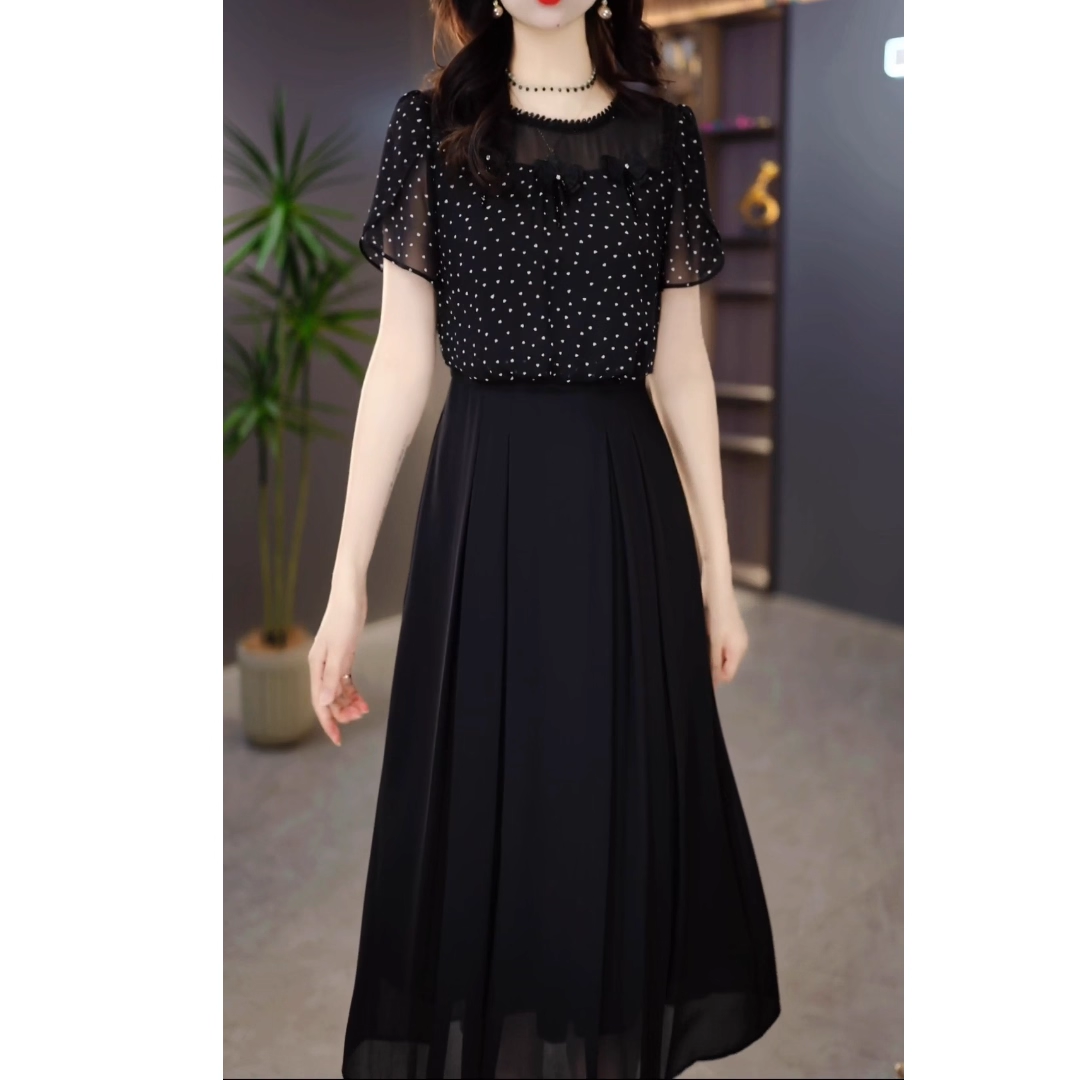 18170-Đầm xòe voan phối 2 màu họa tiết  tim nhí cách điệu ( voan, lót)_thumbnail_1