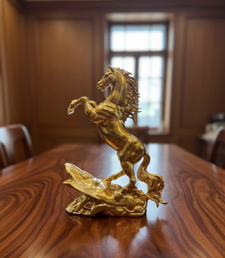 Tượng ngựa hí phong thủy dát vàng 9999_thumbnail_3