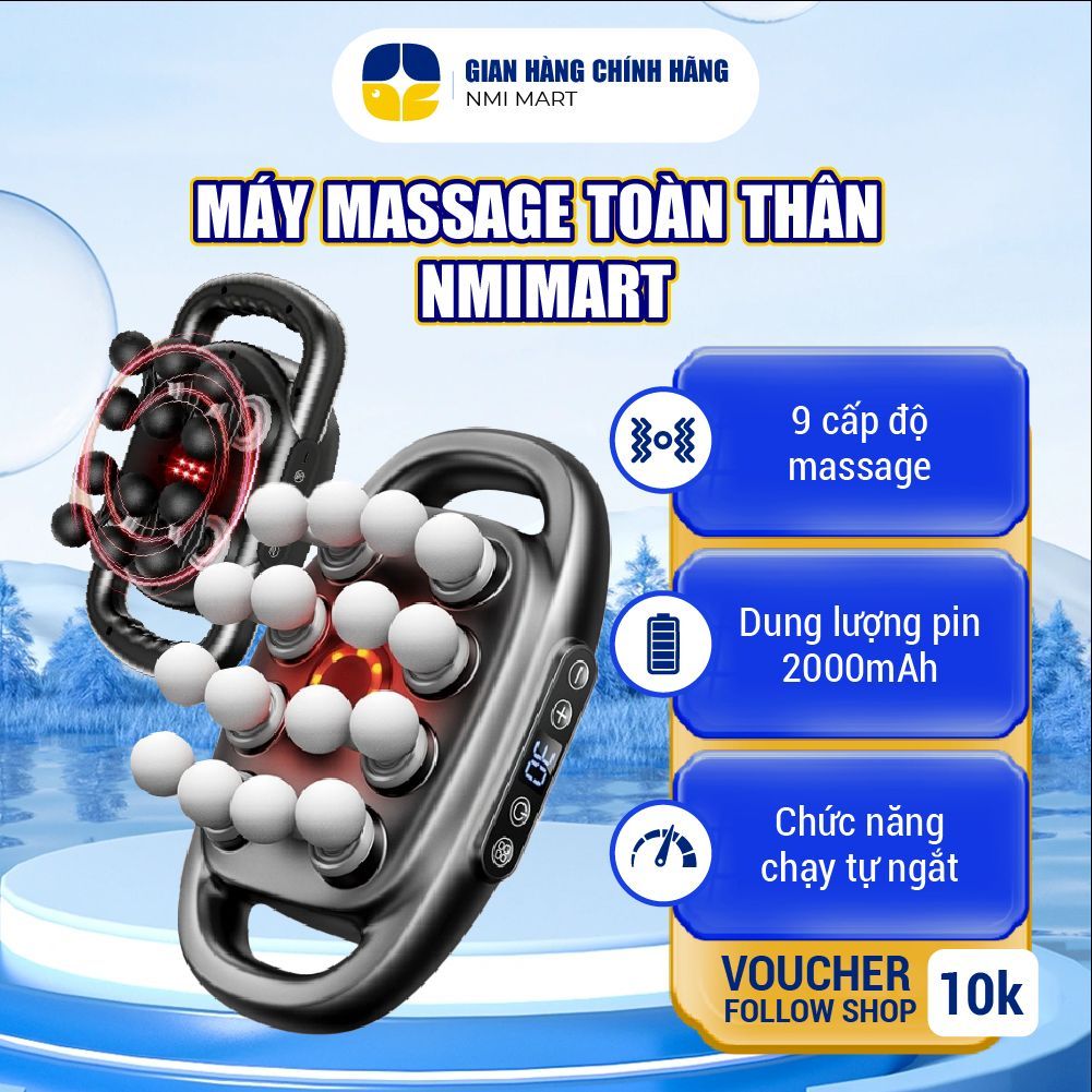 Máy massage cầm tay rung mạnh mini 16 đầu, xoa bóp các vùng trên cơ thể loại bỏ tình trạng mỏi cơ - MMS02