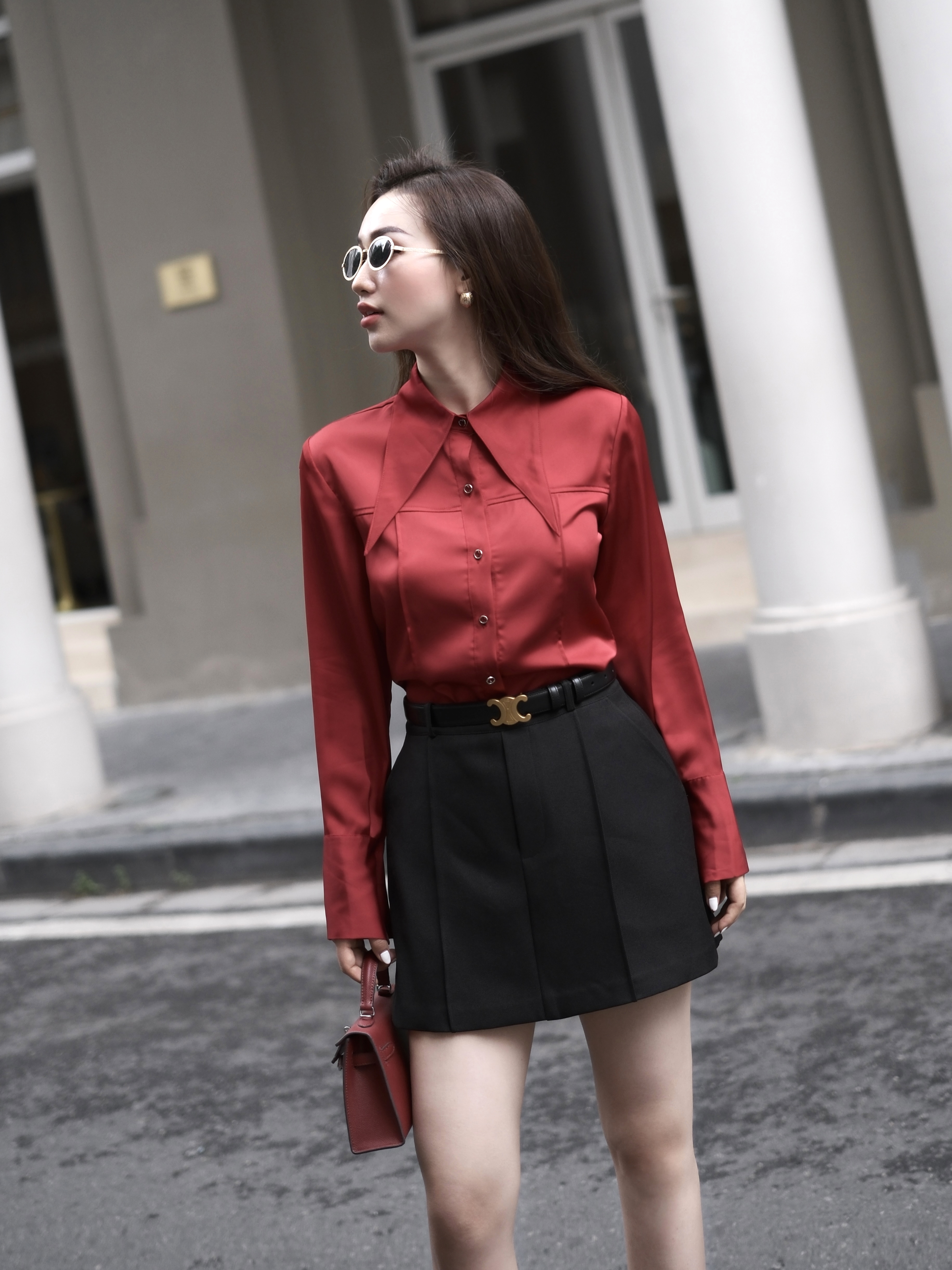 Áo sơ mi lụa bấu ly HAGOO_thumbnail_7