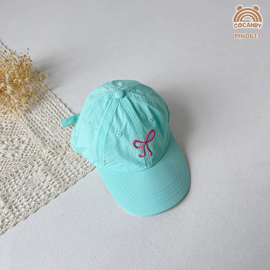 Mũ lưỡi trai XANH nơ HỒNG