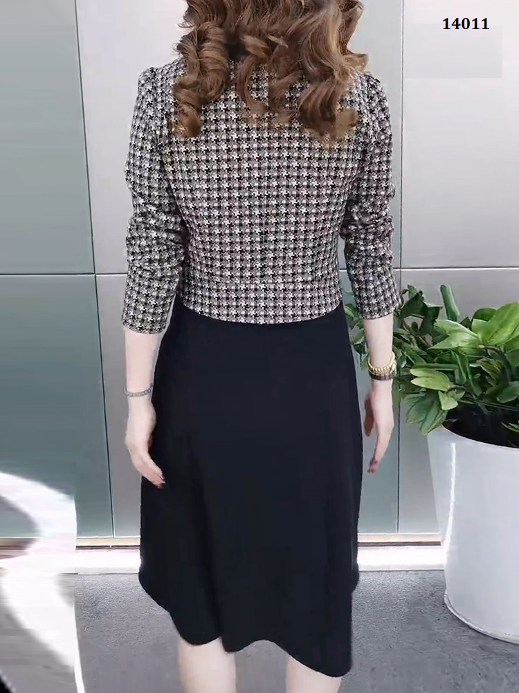 14011-Đầm xuông tay dài kẻ sọc cổ tròn kết nút  (thun lụa in)FREESHIP_thumbnail_3