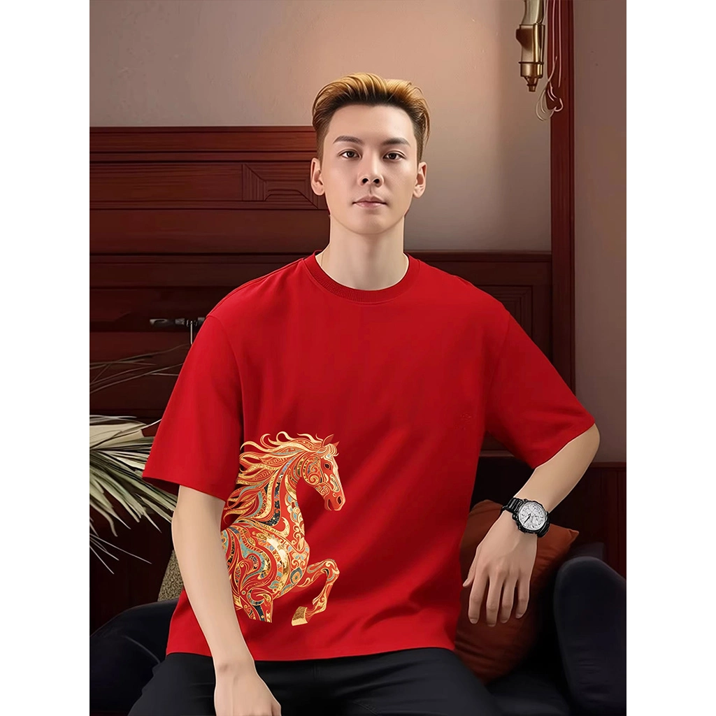 Áo thun nam form rộng Tết Cổ Truyền Miucho Iconic thoáng mát dày dặn in mix 2961_thumbnail_3