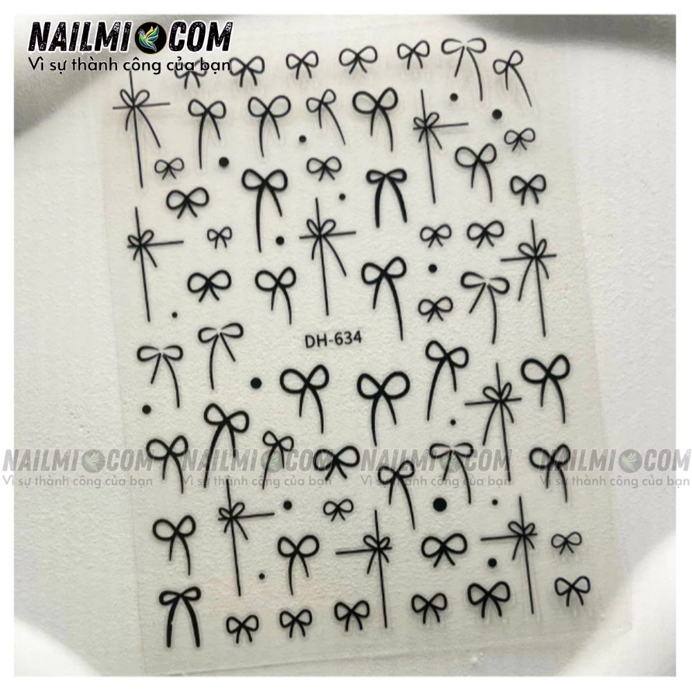 Sticker nail DH - 634 nơ đen