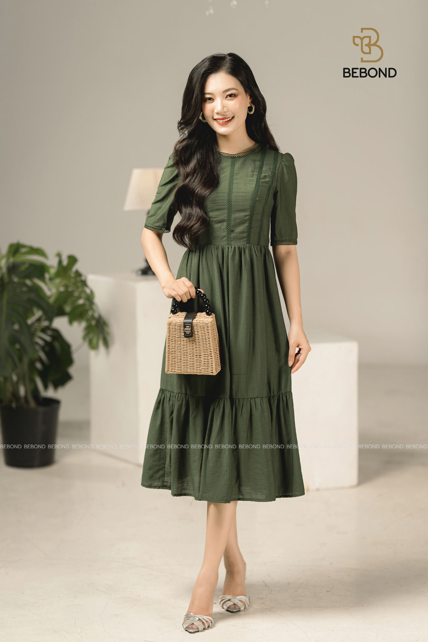 Đầm đũi xanh phối ren - Stunie Dress_thumbnail_3