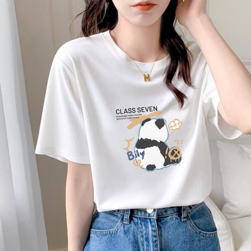 [Form rộng] Áo phông nữ màu trắng in hình nhiều mẫu - LOZA G0315