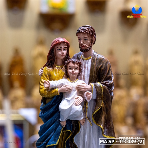 Tượng Gia Đình Thánh Gia hoa hồng 25cm_thumbnail_1