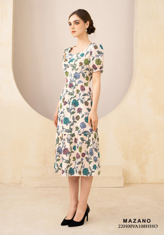 Đầm chân rủ cổ cách điệu phối bèo nhún_thumbnail_2