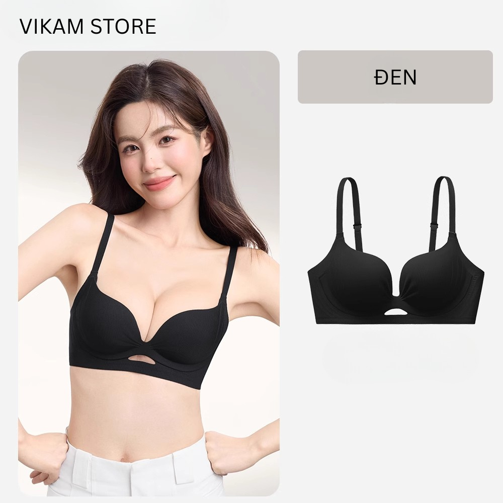 Vikam store [Mã B71] Áo Ngực Nữ Su Đúc Mềm Mại Cao Cấp Áo Lót Nữ Mút 2Cm Nâng Dẩy Không Gọng Vikam Size 34-38 Màu Đen Trắng Hồng_thumbnail_11