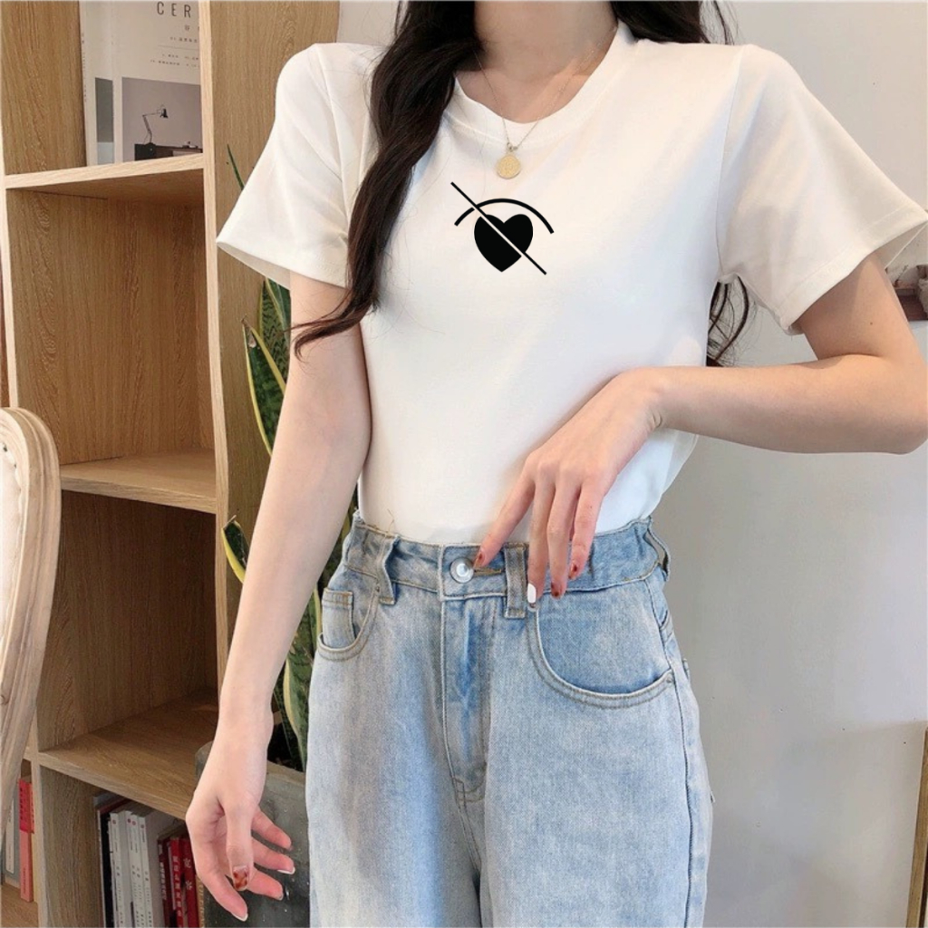 Áo thun nữ form rộng in hình tim - Áo phông nữ LOZA RT7056_thumbnail_6