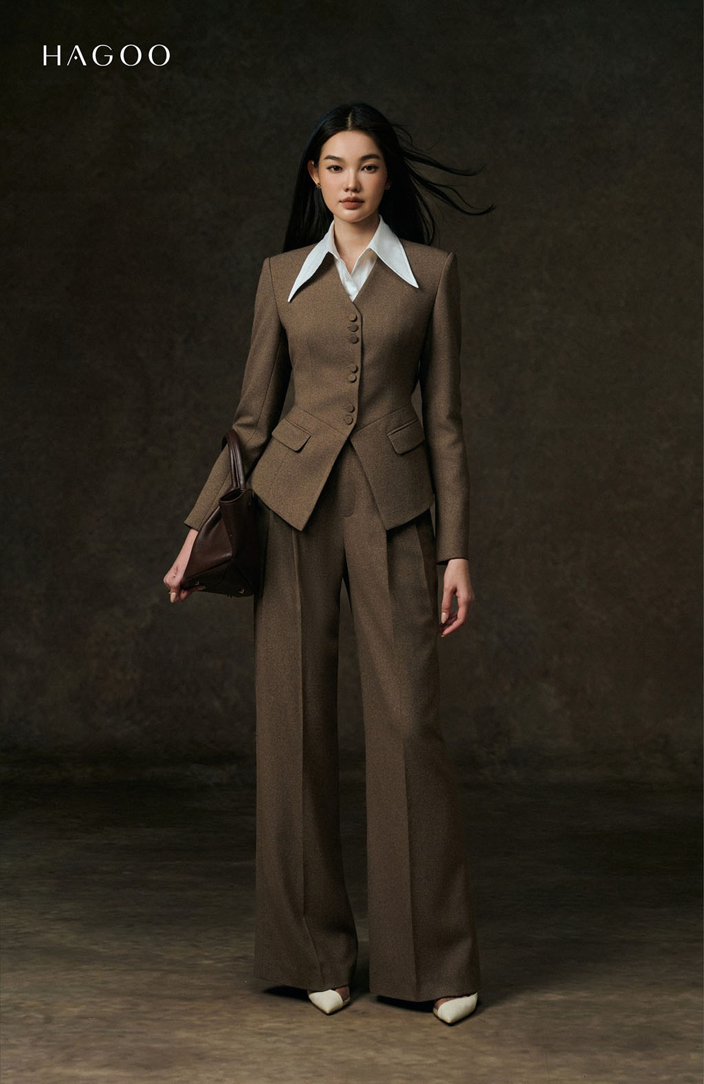 Quần ống suông bổ cơi túi dọc HAGOO