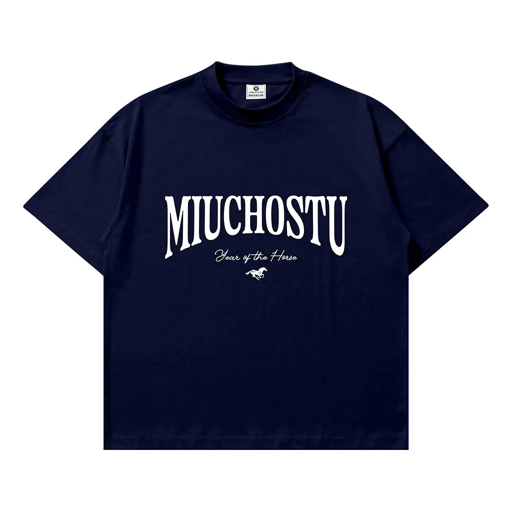 Áo thun boxy Miucho vải dày dặn thoáng mát chuẩn form chữ basic phối hình ngựa in mix 2895_thumbnail_14