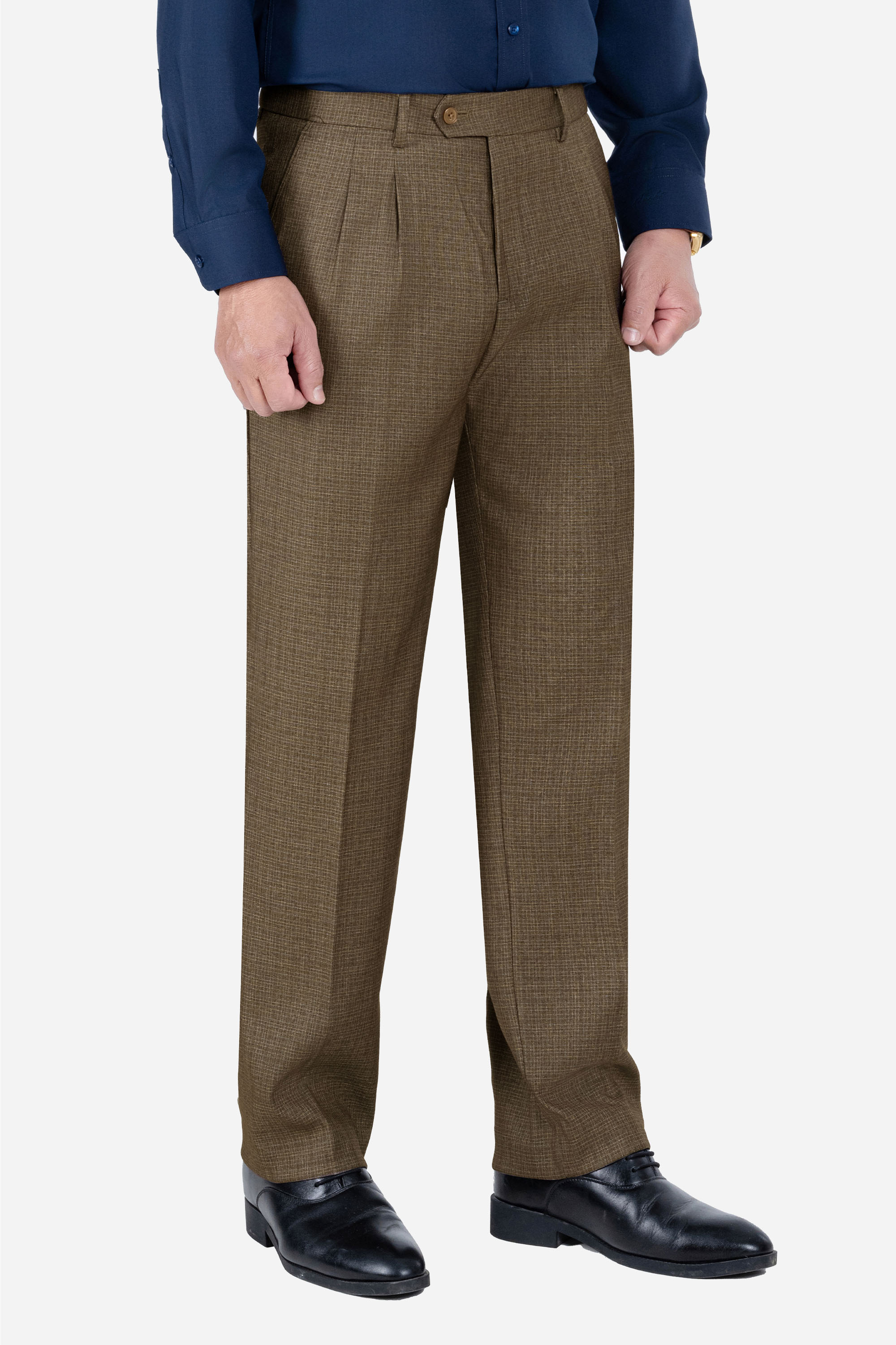 Quần Âu 2 Li Nam Trung Niên ANCHI Chất Liệu Cotton Cao Cấp Phom Suông Ống Rộng Màu Nâu_thumbnail_3