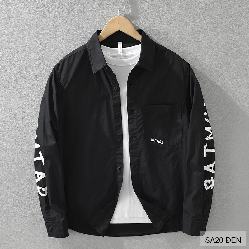 SA20 - Áo sơ mi nam tay dài in chữ BATMGA phong cách Hàn Quốc, chất cotton mềm mại, form rộng rãi_thumbnail_11