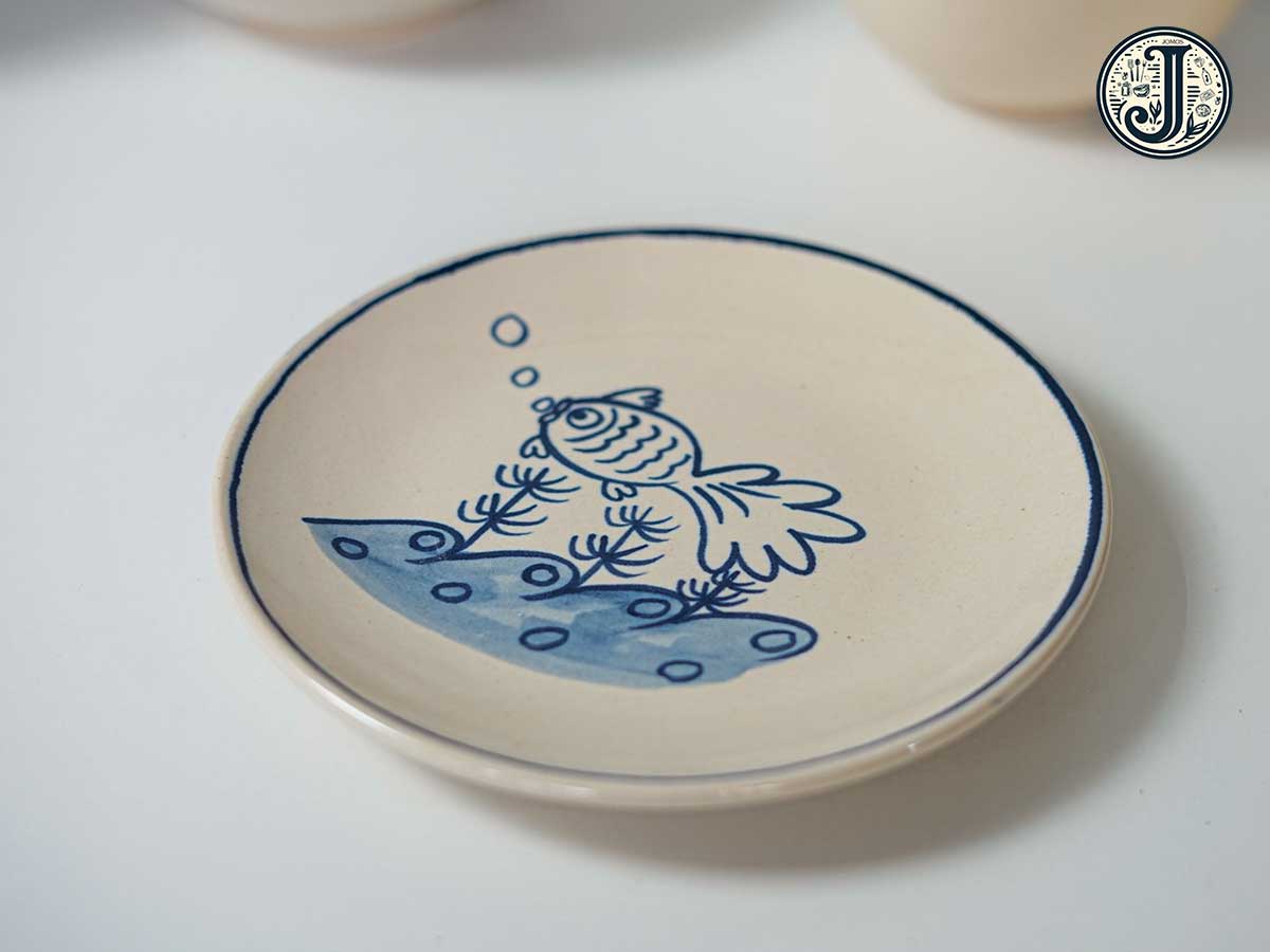 Dĩa cạn 20cm gốm Lái Thiêu cao cấp cá ba đuôi J000328_thumbnail_2