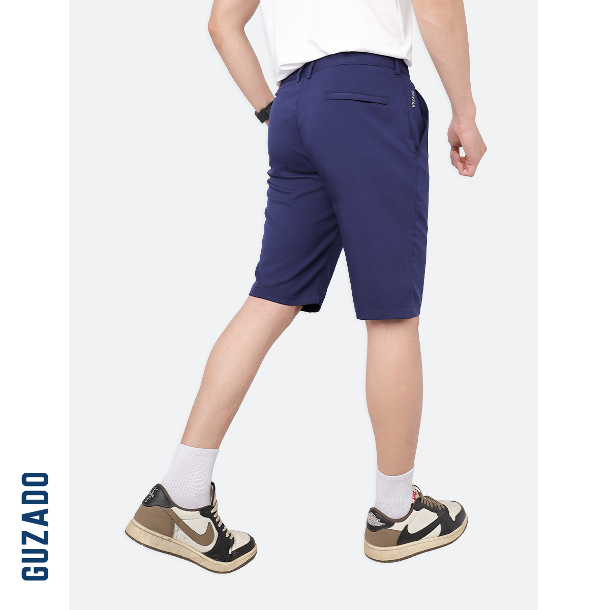 Quần Short Tây Âu Nam GUZADO Kaki Giữ Form Cạp Cúc GSR15_thumbnail_11