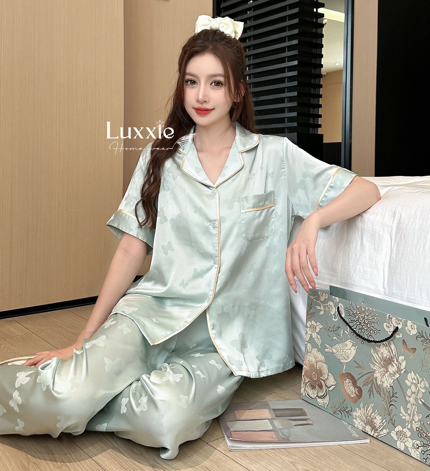 N41B set 3 món pijama lụa họa tiết bướm_thumbnail_7