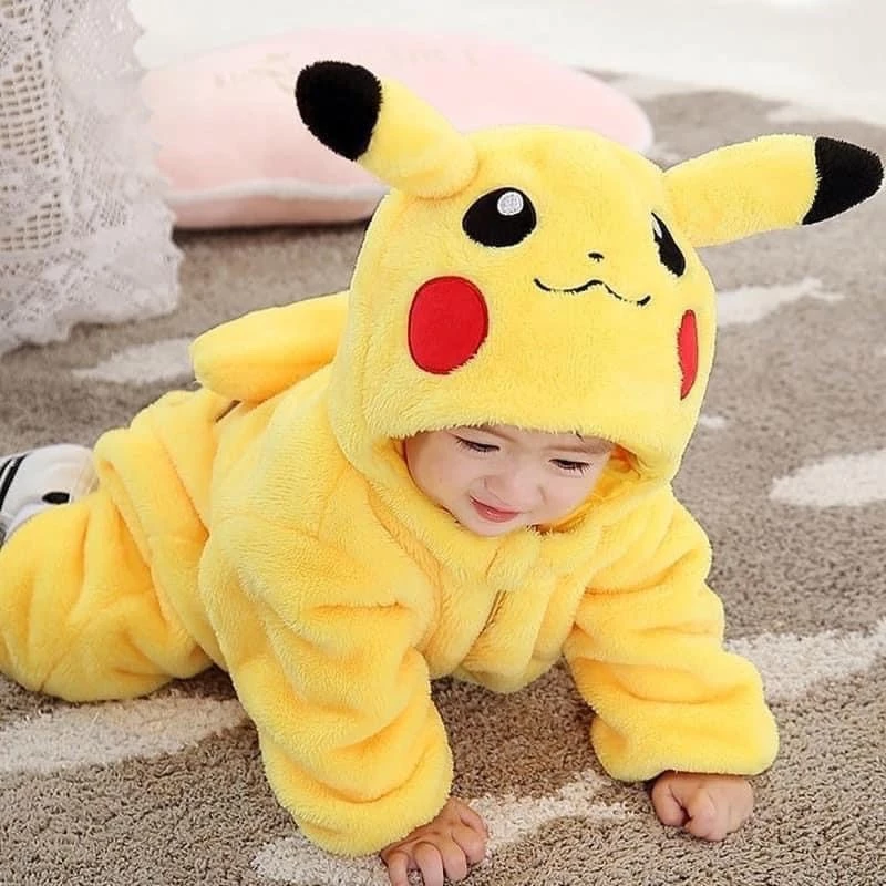 Set áo body PIKACHU liền thân lông thú cho bé trai gái