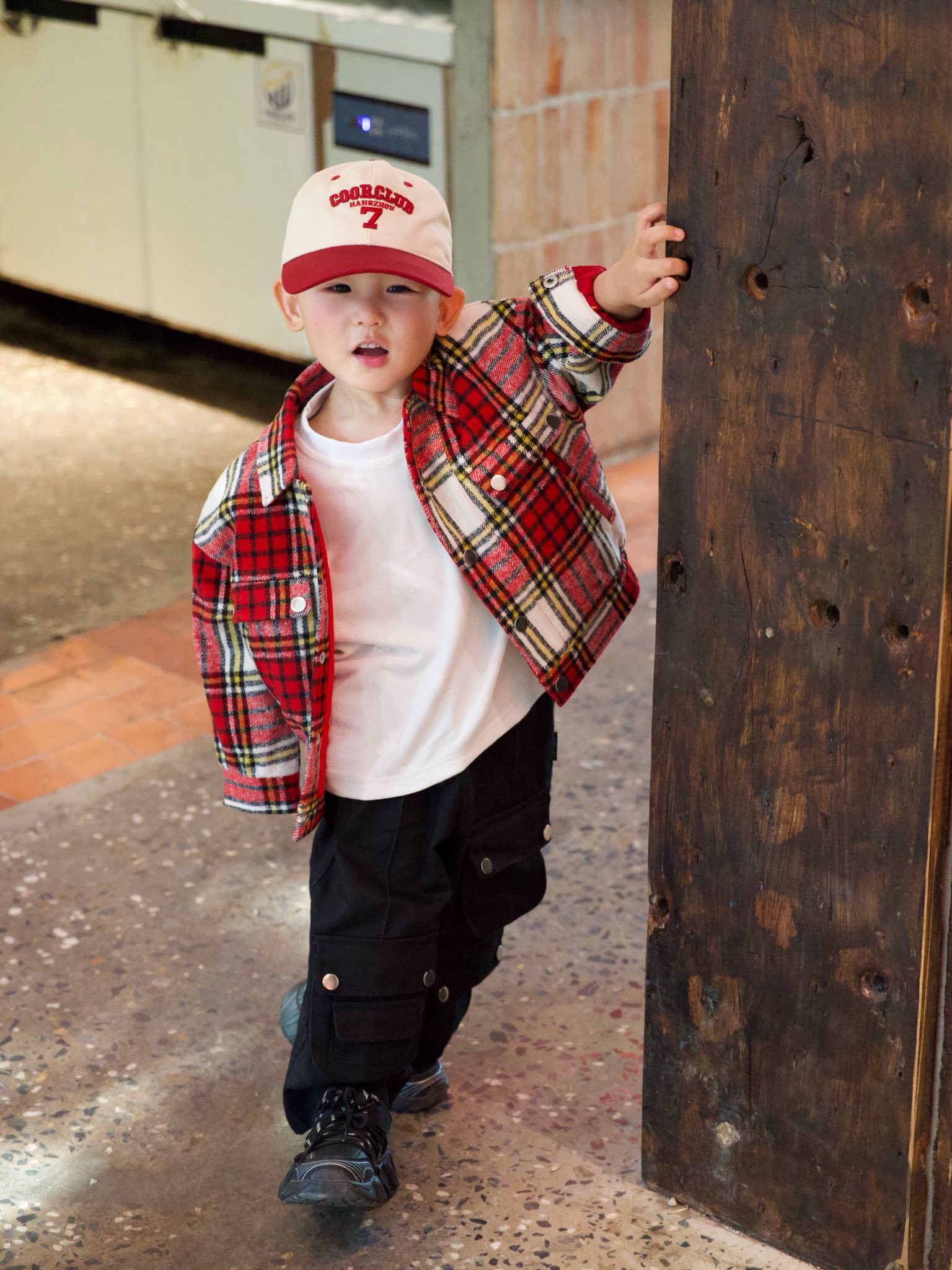 Áo khoác kẻ đỏ lót trần bông_thumbnail_2