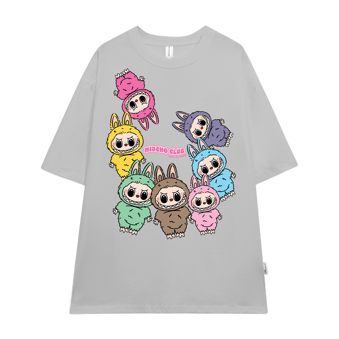 Áo phông labubu dễ thương form rộng ATD1451 Miucho vải cotton cổ tròn in mix_thumbnail_21