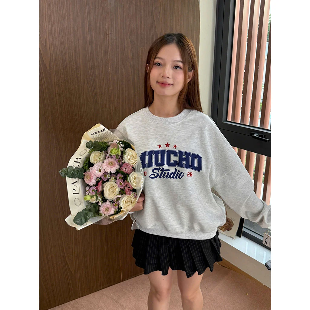 Áo Sweater boxy nam nữ Miucho nỉ 2 da thoáng mát tay dài cổ tròn basic 2952_thumbnail_2