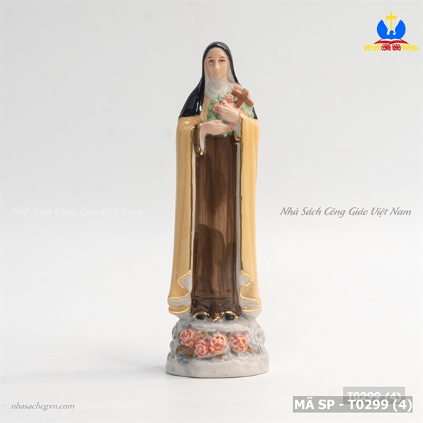 Tượng sứ Thánh Teresa 13cm Vàng ✔
