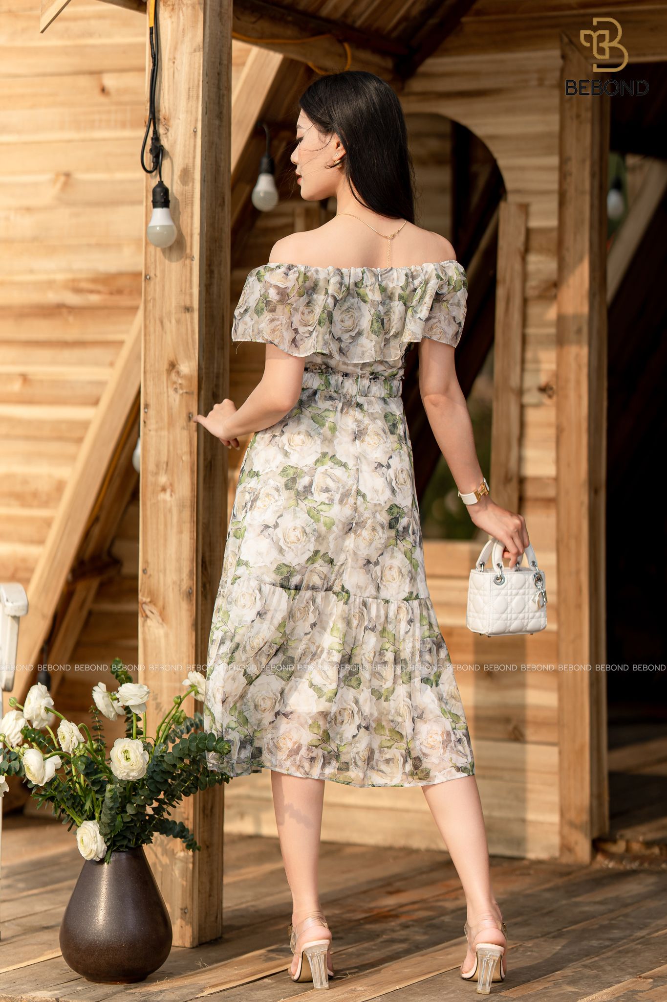 ĐẦM TRỄ VAI TƠ ÓNG HOA XANH- ROSALIND DRESS_thumbnail_7