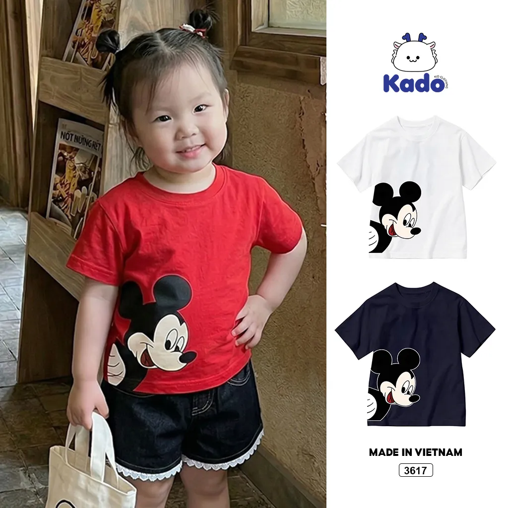 Áo thun bé trai bé gái Chuột Mickii Kado 3617