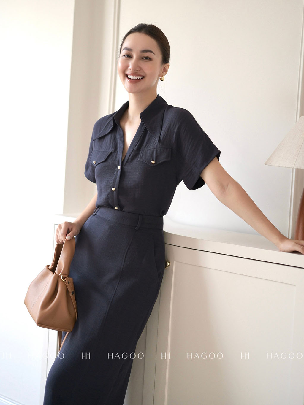 Set đũi áo sơ mi nắp túi chân váy suông_thumbnail_4