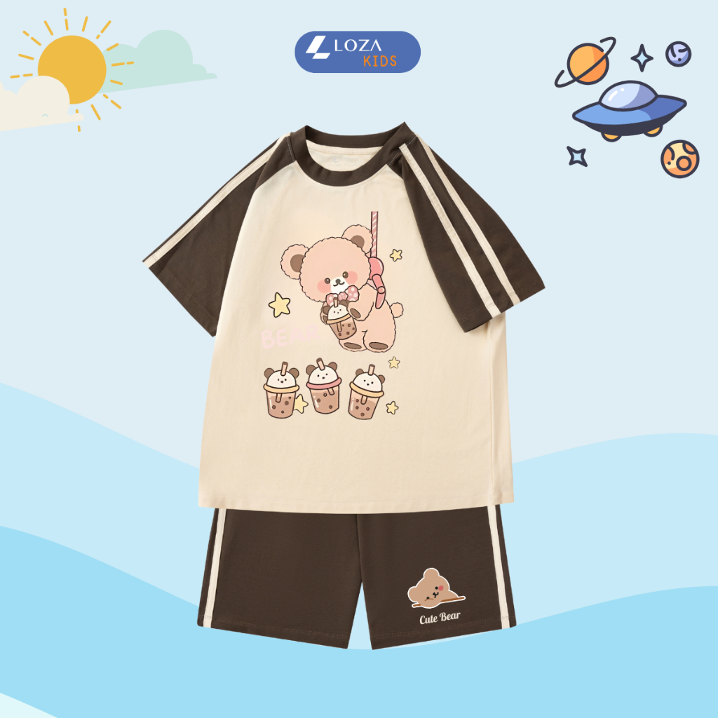 Đồ bộ trẻ em phối viền hình gấu Bear - Loza Kids BF258_thumbnail_4
